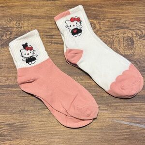 Hello Kitty Pink and White Socks
